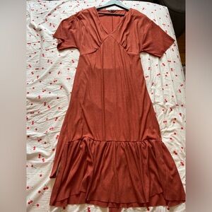 Zara Elegant Rust Dress